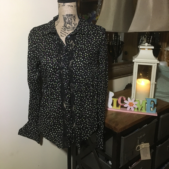 LC Lauren Conrad Tops - LC Lauren Conrad Black Button Down Top